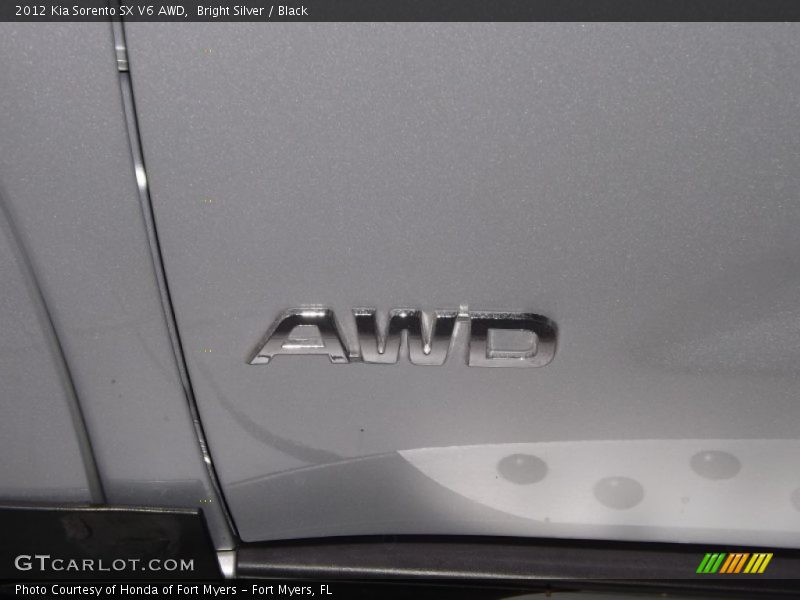 Bright Silver / Black 2012 Kia Sorento SX V6 AWD