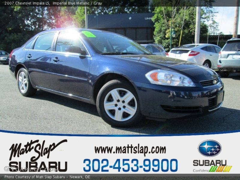Imperial Blue Metallic / Gray 2007 Chevrolet Impala LS