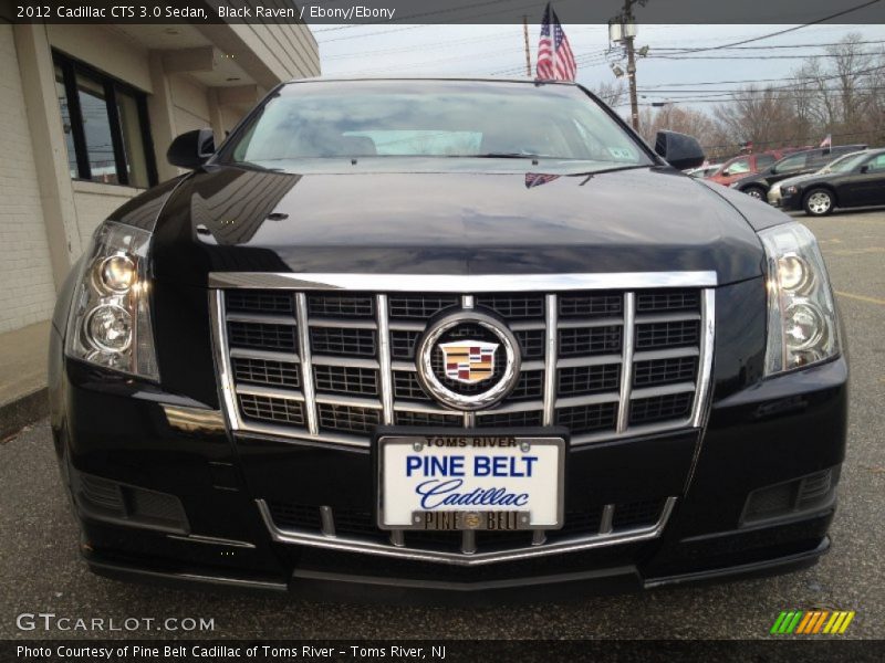 Black Raven / Ebony/Ebony 2012 Cadillac CTS 3.0 Sedan