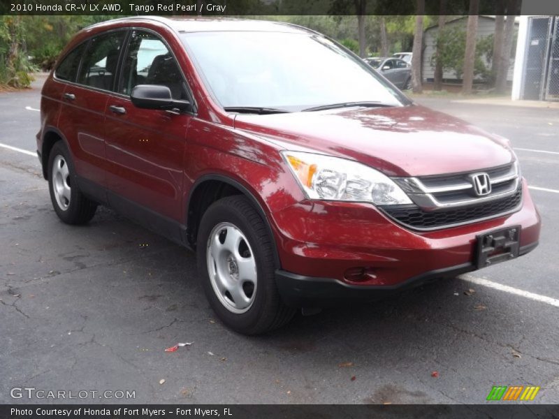 Tango Red Pearl / Gray 2010 Honda CR-V LX AWD