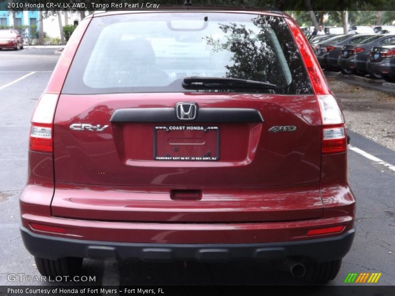 Tango Red Pearl / Gray 2010 Honda CR-V LX AWD