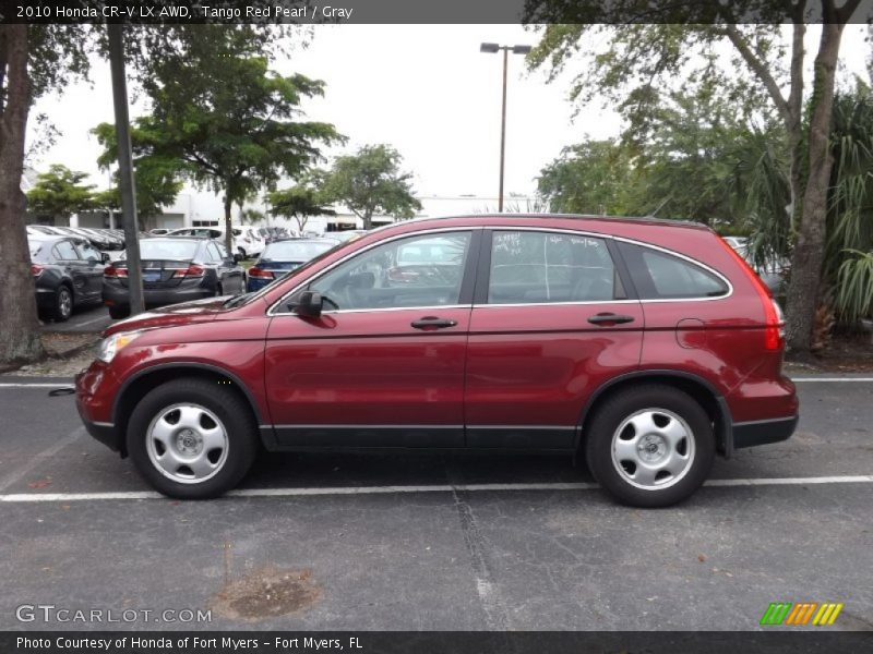 Tango Red Pearl / Gray 2010 Honda CR-V LX AWD