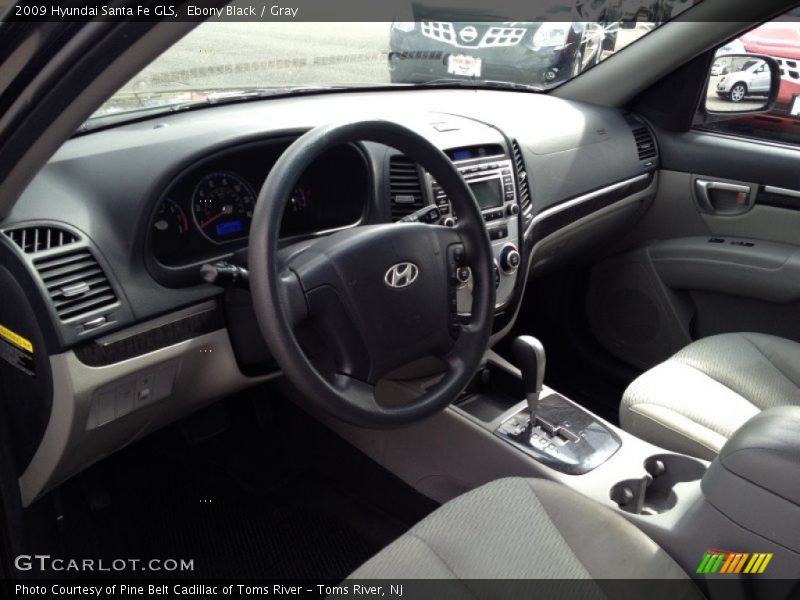 Ebony Black / Gray 2009 Hyundai Santa Fe GLS