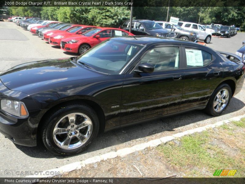 Brilliant Black Crystal Pearl / Dark Slate Gray 2008 Dodge Charger R/T