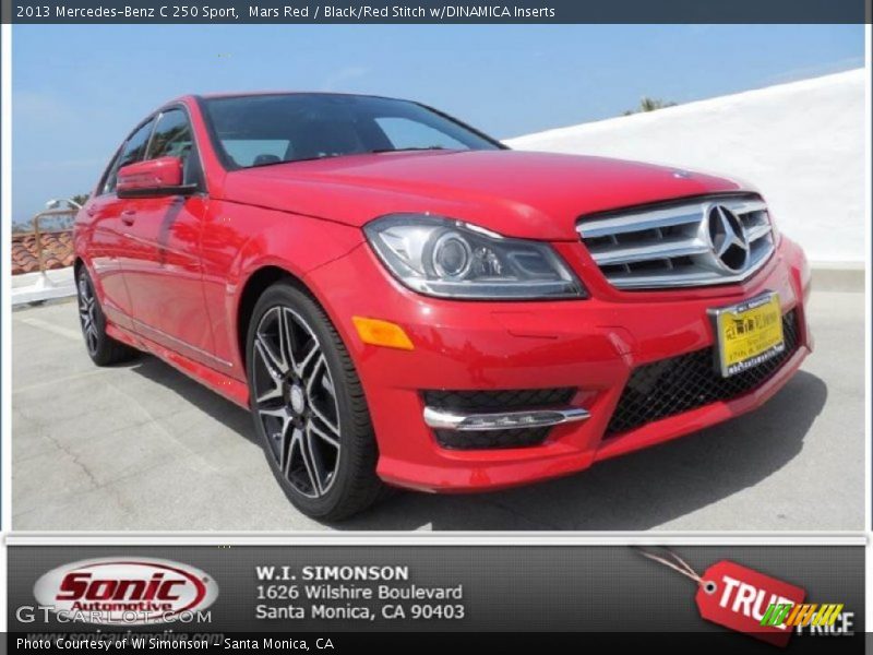 Mars Red / Black/Red Stitch w/DINAMICA Inserts 2013 Mercedes-Benz C 250 Sport