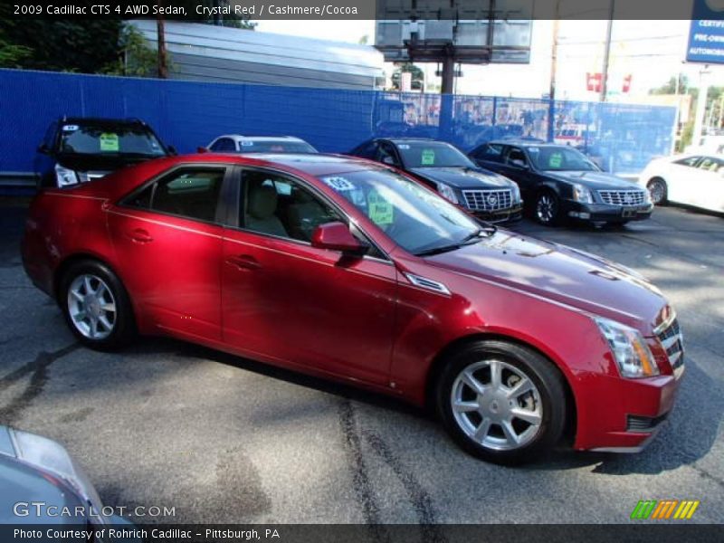 Crystal Red / Cashmere/Cocoa 2009 Cadillac CTS 4 AWD Sedan