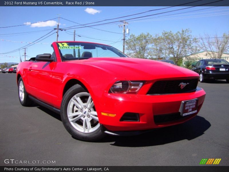 Race Red / Stone 2012 Ford Mustang V6 Convertible