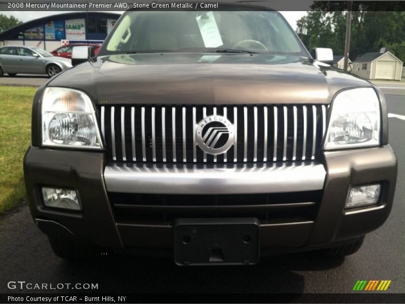 Stone Green Metallic / Camel 2008 Mercury Mountaineer Premier AWD
