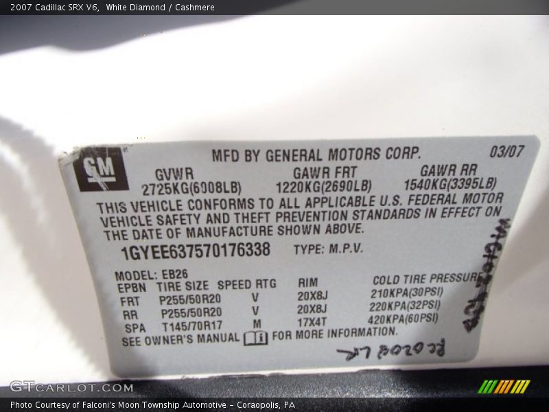 White Diamond / Cashmere 2007 Cadillac SRX V6