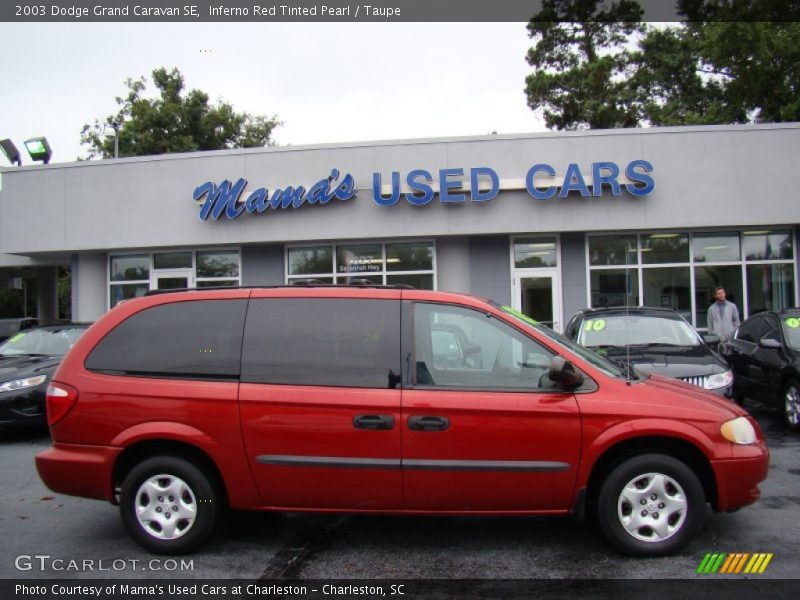 Inferno Red Tinted Pearl / Taupe 2003 Dodge Grand Caravan SE