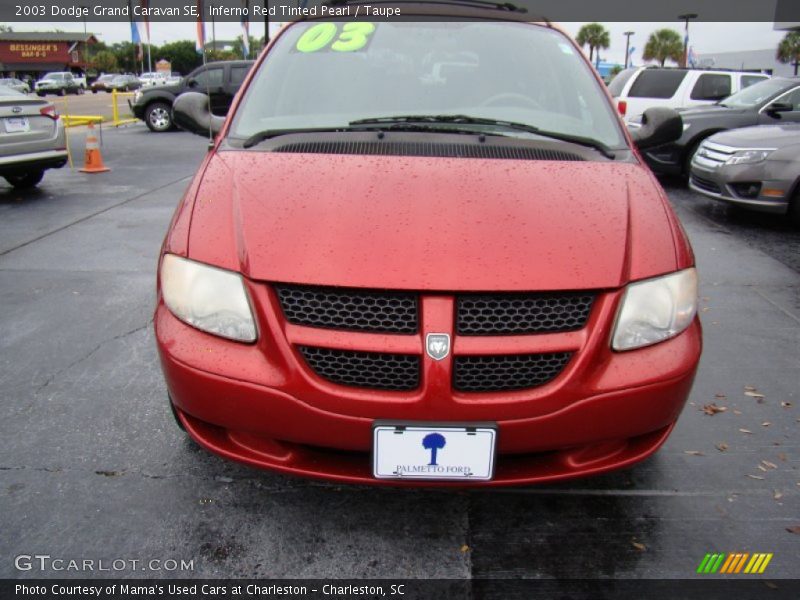 Inferno Red Tinted Pearl / Taupe 2003 Dodge Grand Caravan SE