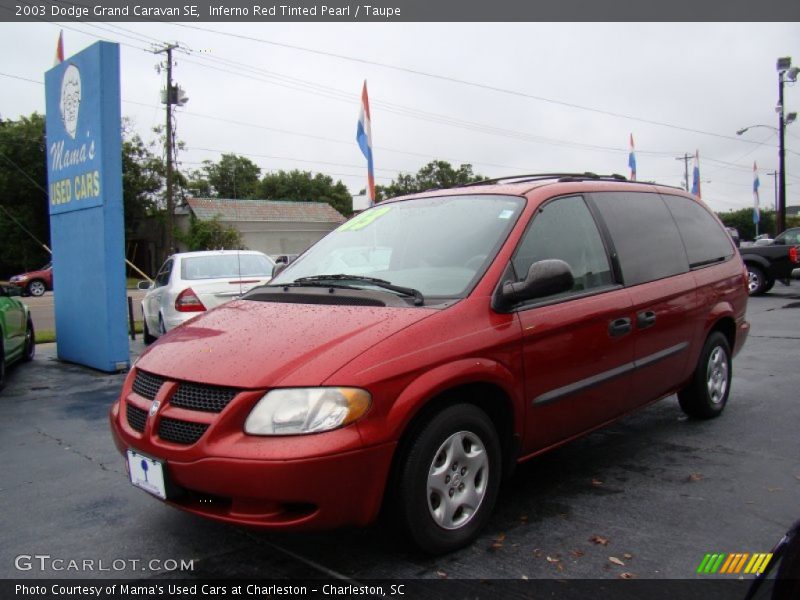 Inferno Red Tinted Pearl / Taupe 2003 Dodge Grand Caravan SE