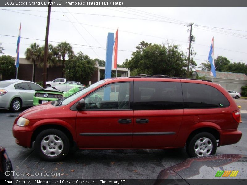 Inferno Red Tinted Pearl / Taupe 2003 Dodge Grand Caravan SE