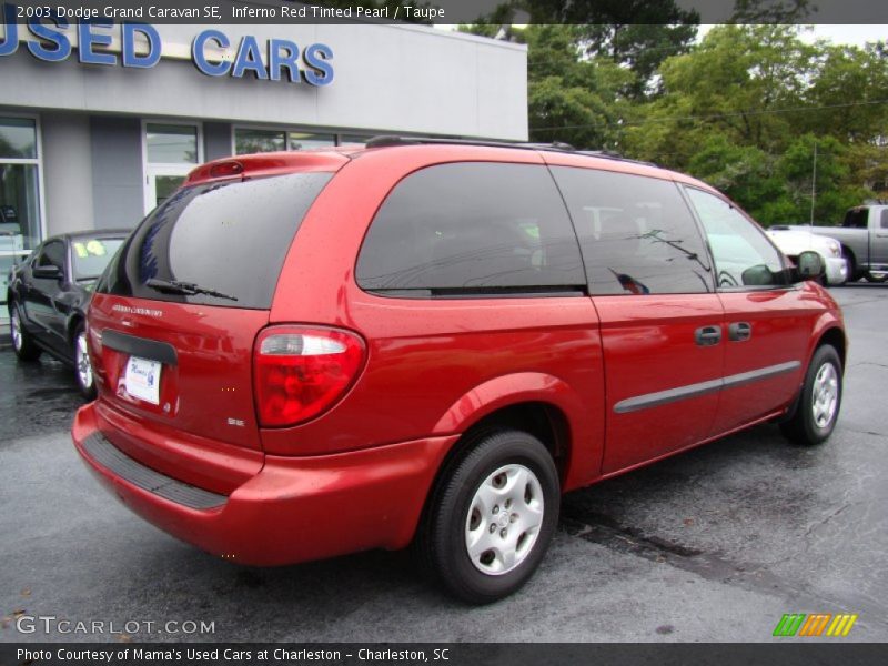 Inferno Red Tinted Pearl / Taupe 2003 Dodge Grand Caravan SE