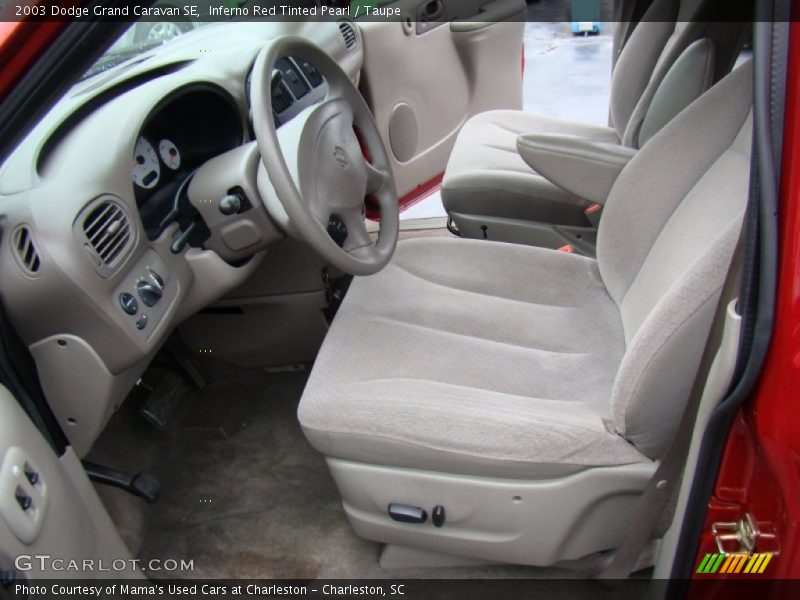 Inferno Red Tinted Pearl / Taupe 2003 Dodge Grand Caravan SE