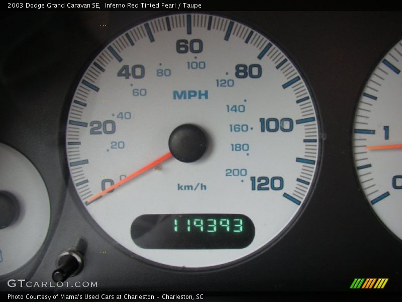 Inferno Red Tinted Pearl / Taupe 2003 Dodge Grand Caravan SE
