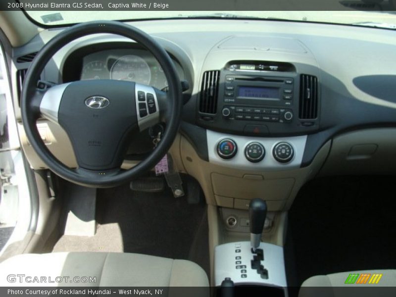 Captiva White / Beige 2008 Hyundai Elantra GLS Sedan