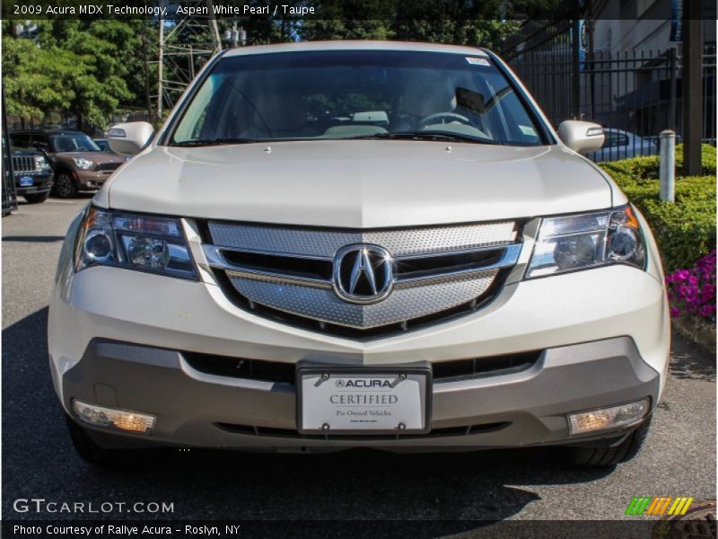 Aspen White Pearl / Taupe 2009 Acura MDX Technology