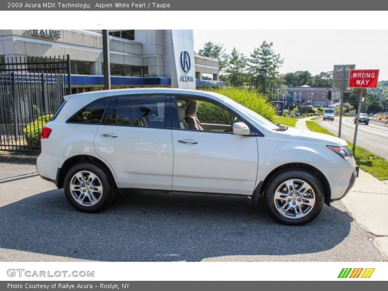 Aspen White Pearl / Taupe 2009 Acura MDX Technology