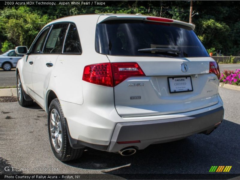 Aspen White Pearl / Taupe 2009 Acura MDX Technology