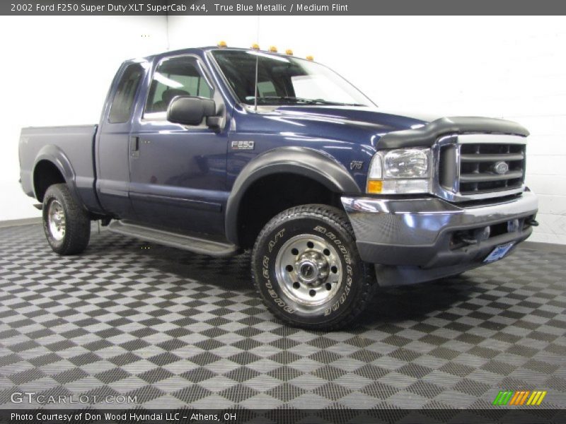 True Blue Metallic / Medium Flint 2002 Ford F250 Super Duty XLT SuperCab 4x4