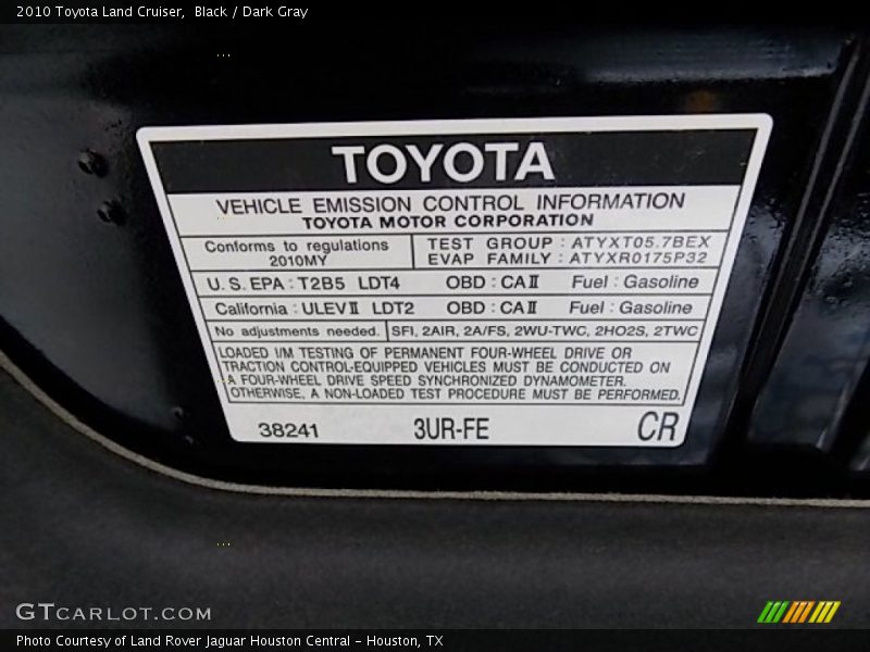 Black / Dark Gray 2010 Toyota Land Cruiser