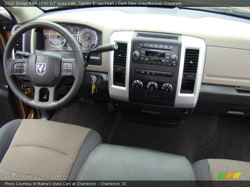 Saddle Brown Pearl / Dark Slate Gray/Medium Graystone 2012 Dodge Ram 1500 SLT Quad Cab