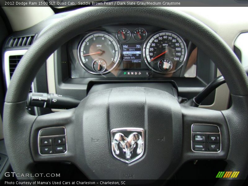 Saddle Brown Pearl / Dark Slate Gray/Medium Graystone 2012 Dodge Ram 1500 SLT Quad Cab