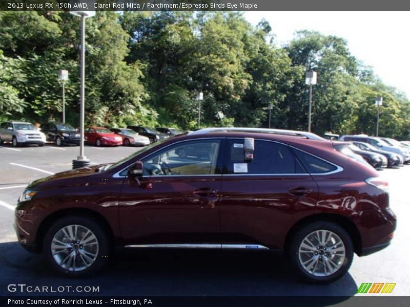 Claret Red Mica / Parchment/Espresso Birds Eye Maple 2013 Lexus RX 450h AWD