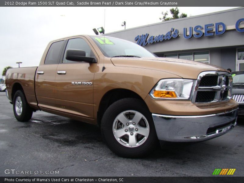 Saddle Brown Pearl / Dark Slate Gray/Medium Graystone 2012 Dodge Ram 1500 SLT Quad Cab