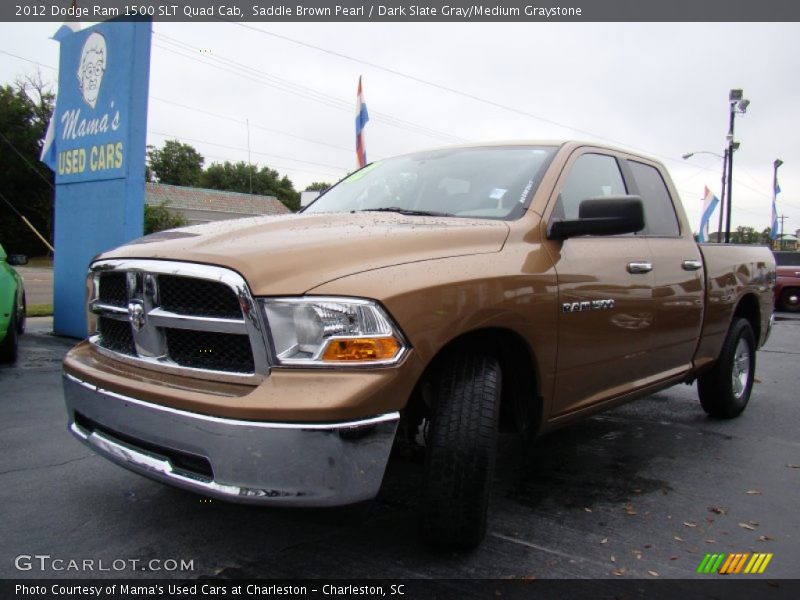 Saddle Brown Pearl / Dark Slate Gray/Medium Graystone 2012 Dodge Ram 1500 SLT Quad Cab