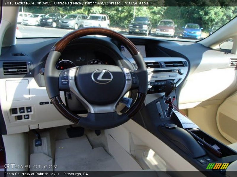 Claret Red Mica / Parchment/Espresso Birds Eye Maple 2013 Lexus RX 450h AWD
