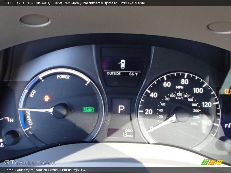 Claret Red Mica / Parchment/Espresso Birds Eye Maple 2013 Lexus RX 450h AWD