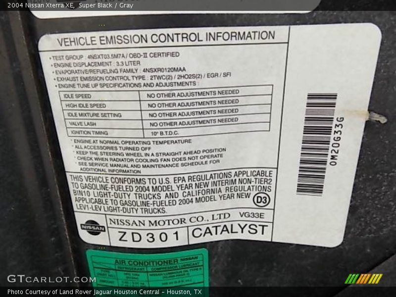 Super Black / Gray 2004 Nissan Xterra XE