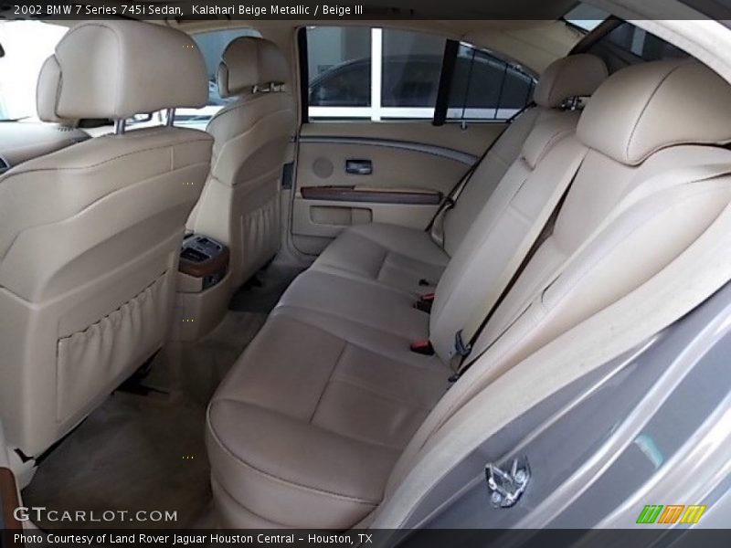 Rear Seat of 2002 7 Series 745i Sedan