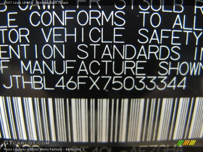 Obsidian Black / Black 2007 Lexus LS 460