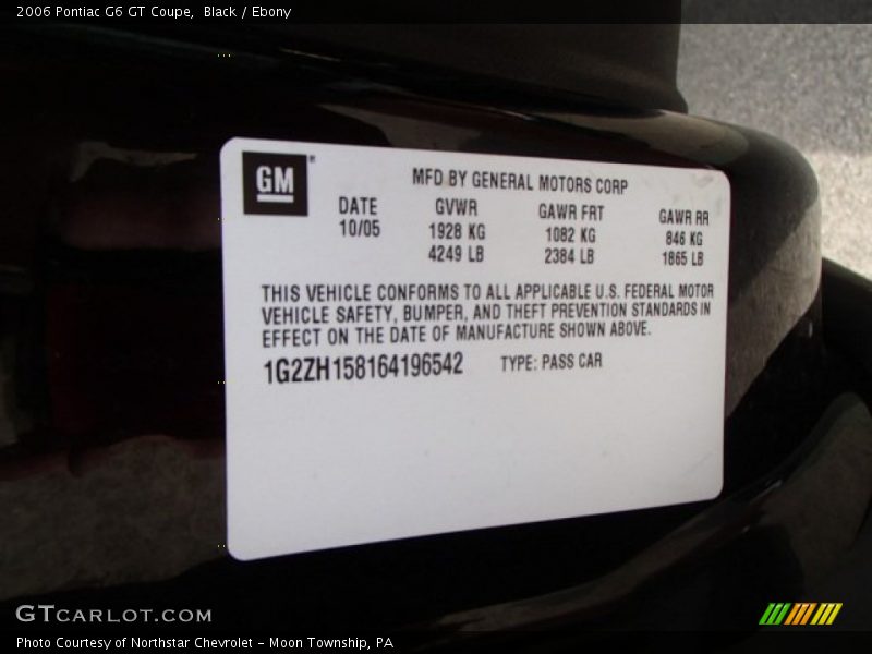 Black / Ebony 2006 Pontiac G6 GT Coupe