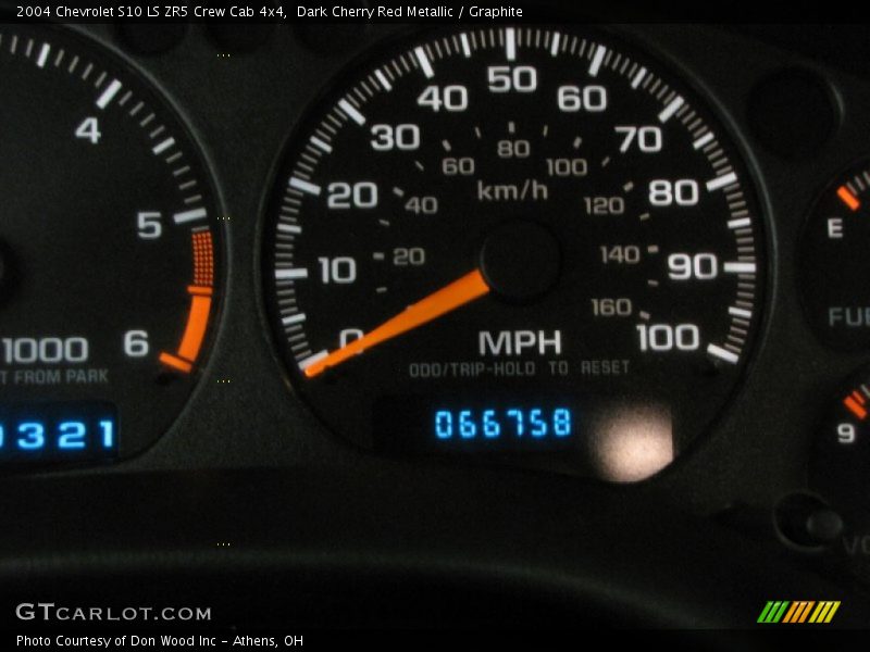 Dark Cherry Red Metallic / Graphite 2004 Chevrolet S10 LS ZR5 Crew Cab 4x4