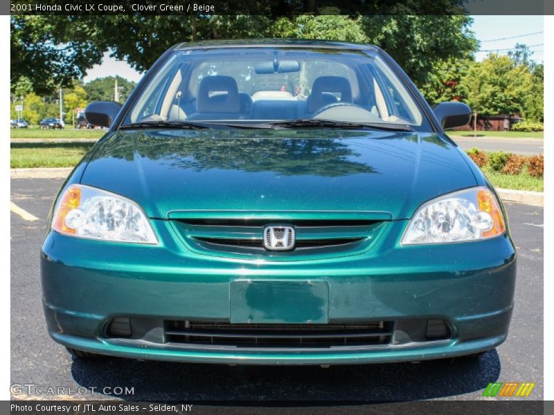 Clover Green / Beige 2001 Honda Civic LX Coupe