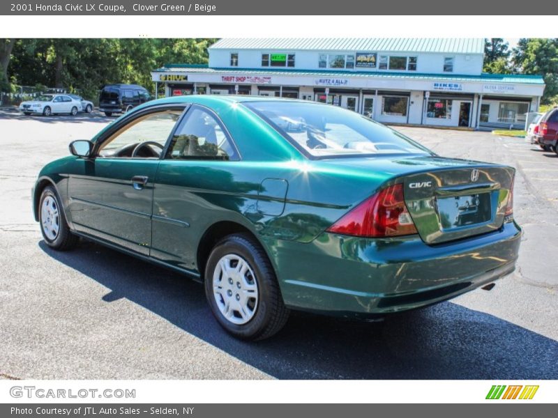 Clover Green / Beige 2001 Honda Civic LX Coupe
