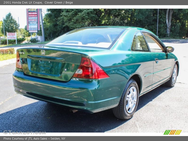 Clover Green / Beige 2001 Honda Civic LX Coupe