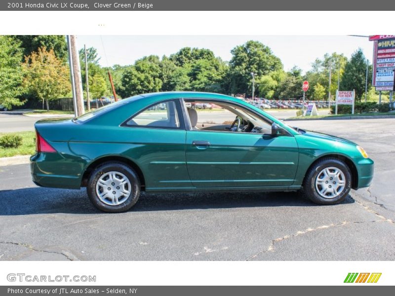 Clover Green / Beige 2001 Honda Civic LX Coupe