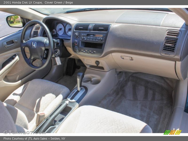 Clover Green / Beige 2001 Honda Civic LX Coupe