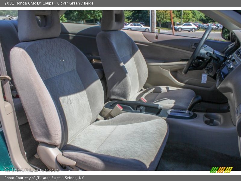 Clover Green / Beige 2001 Honda Civic LX Coupe