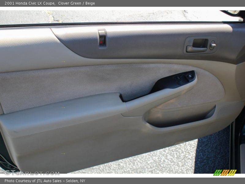 Clover Green / Beige 2001 Honda Civic LX Coupe