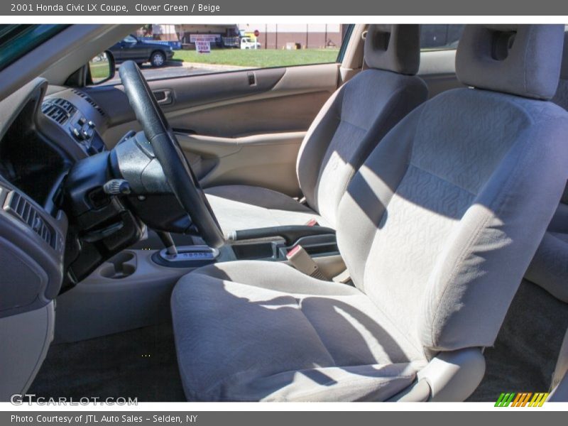 Clover Green / Beige 2001 Honda Civic LX Coupe