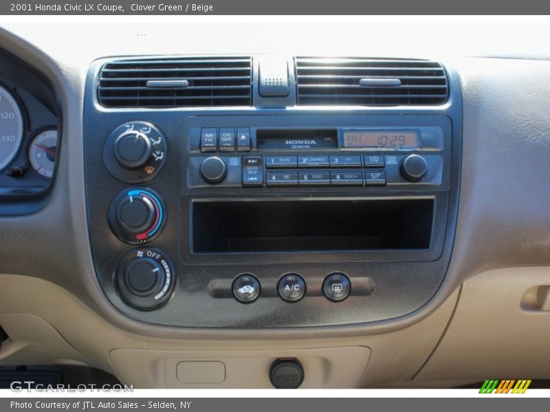 Clover Green / Beige 2001 Honda Civic LX Coupe