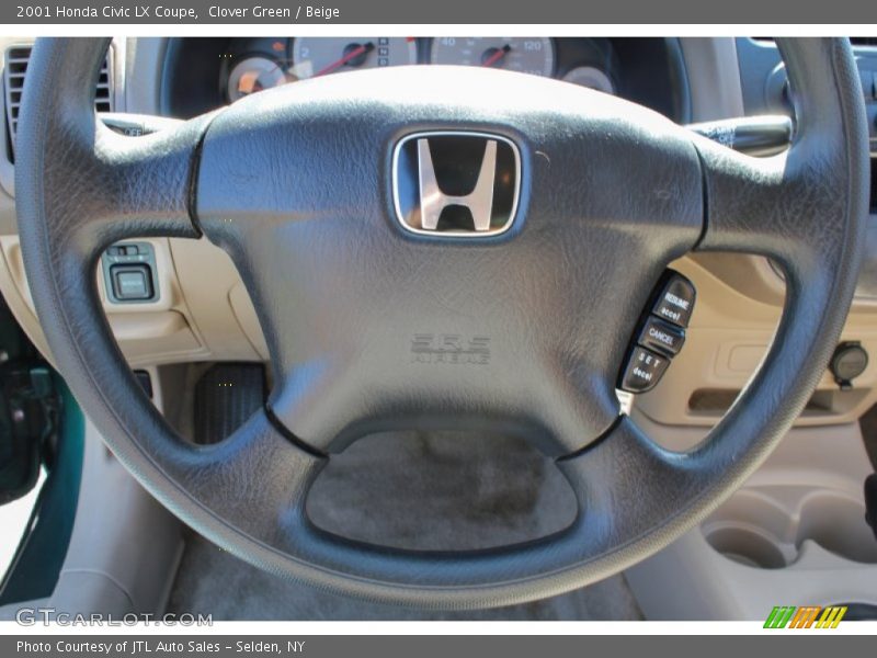 Clover Green / Beige 2001 Honda Civic LX Coupe