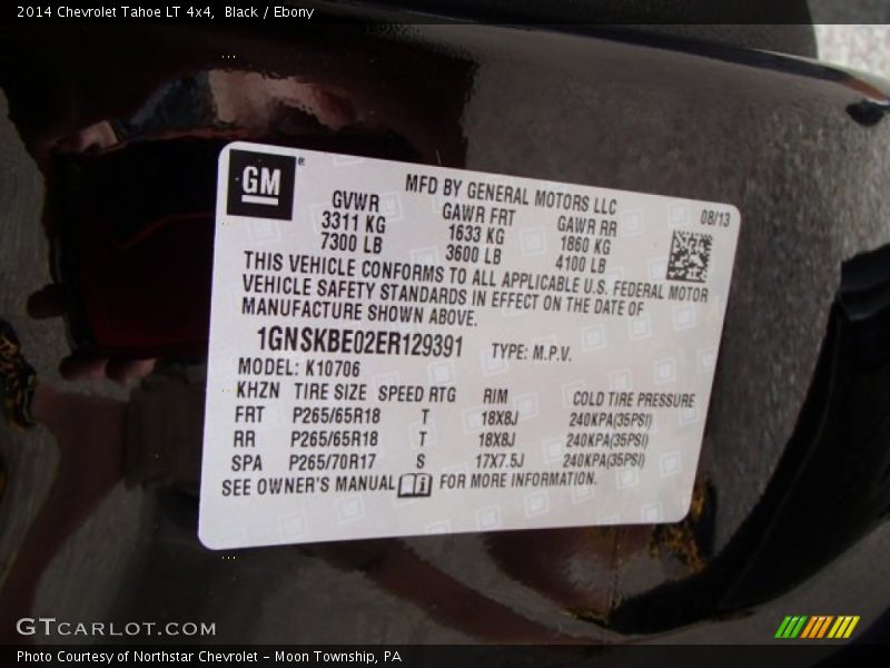 Black / Ebony 2014 Chevrolet Tahoe LT 4x4