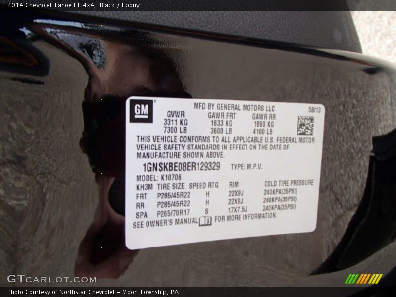 Black / Ebony 2014 Chevrolet Tahoe LT 4x4